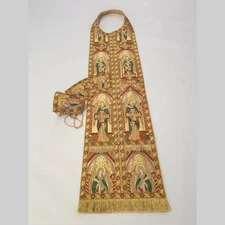 Stole & Cuffs Vestment Set | Orthodox Priest Handmade Embroidery