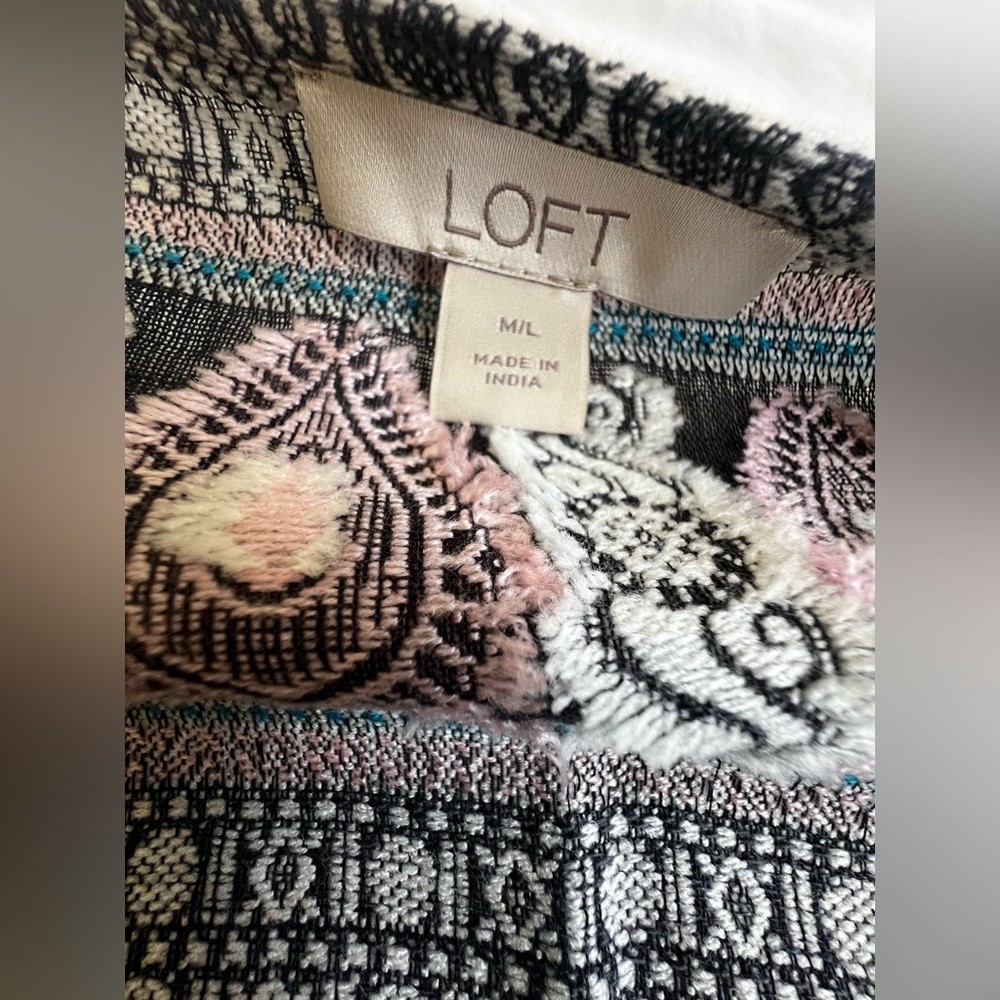 Loft Multicolor Patterned Kimono - image 3