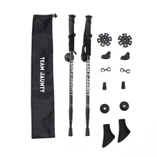 ⭐2X Hiking Trekking Poles Nordic Walking Sticks Adjustable Anti-shock Alpenstock