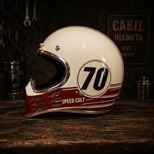 Cakil Retro Racing Full Face Helmet Vintage Speed Cult Helmet