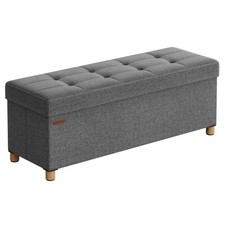 SONGMICS Cassapanca Pouf Contenitore Poggiapiedi Pieghevole 38 x 110 x 40 cm