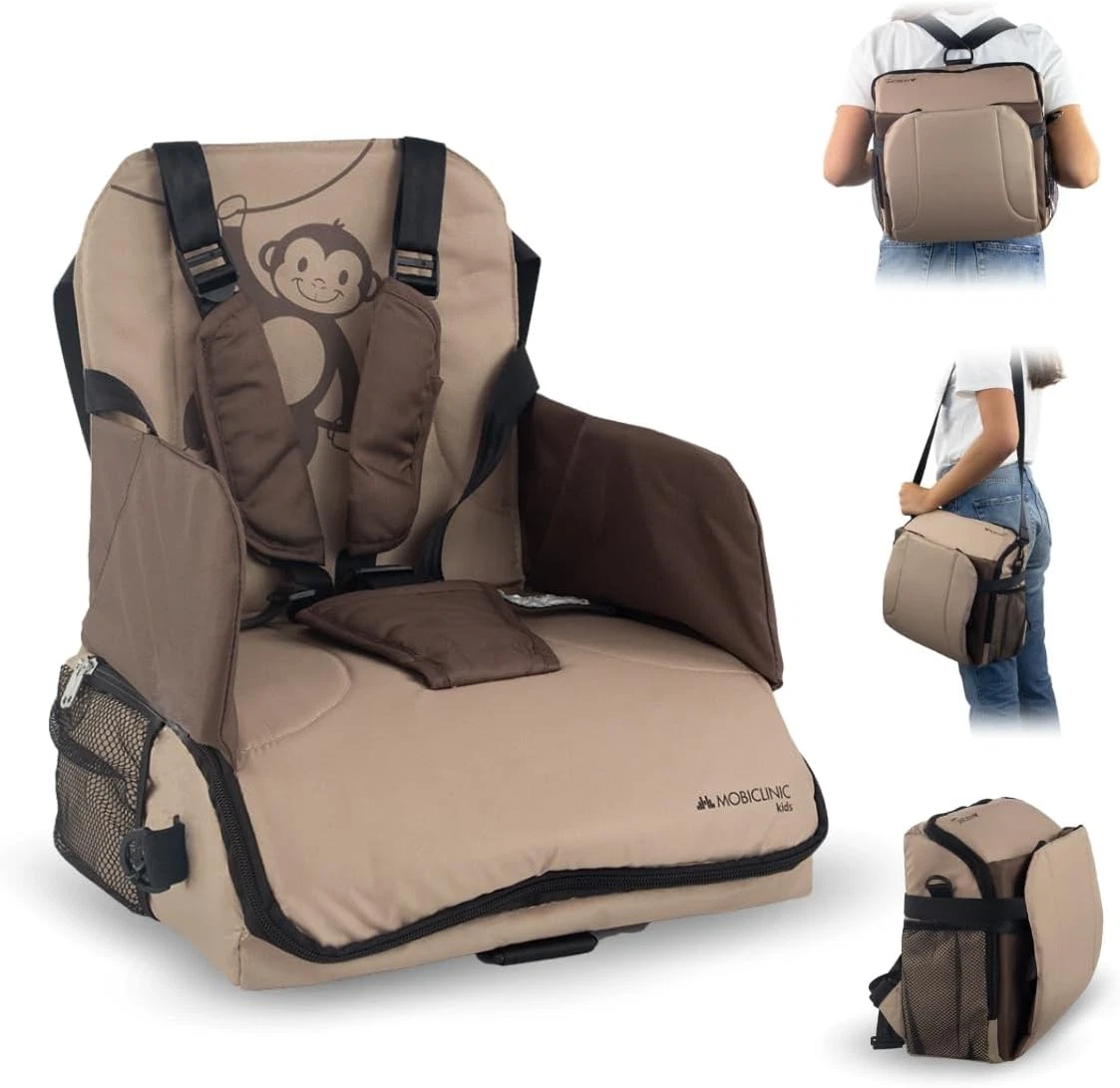 Seggiolone Per Bambini Con 4 Ruote Freno A Un Pulsante Vassoio Rimovibile Seggiolone Pieghevole Grigio