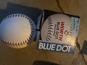 Blue Dot Softball  Red Stitch  Leather