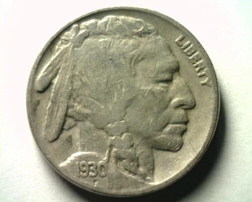 1930 BUFFALO NICKEL FINE F NICE ORIGINAL COIN FROM BOBS COINS FAST 99c SHIPMENT