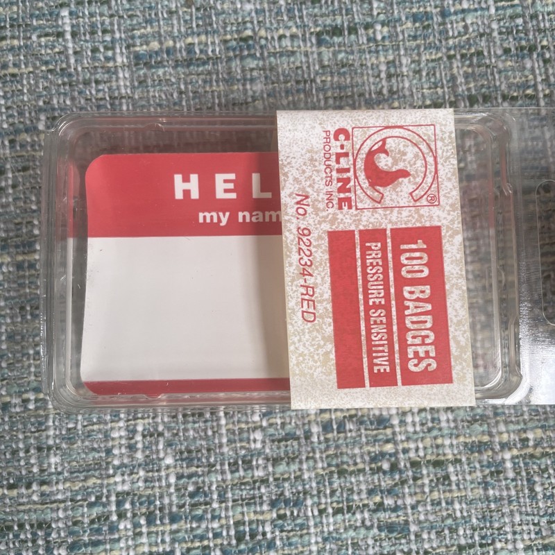 Hello My Name Is Sticker Waterproof Blank Decal Rectangle Name Tag Label