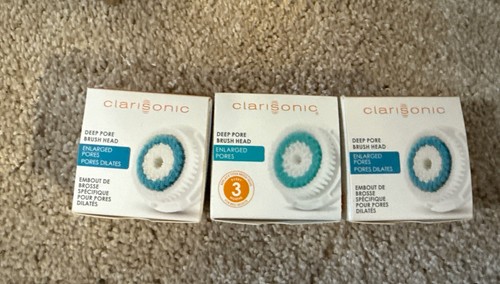 Lot Of 3 Authentic Clarisonic Deep Pore Brush Head NEW
