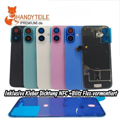 Akkudeckel Backcover kompatibel für iPhone 16 Plus Glas NFC komplett
