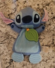 Disney Baby Stitch Teether Blanky - Stitch Plush and Sensory Crinkle Teether.