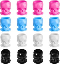Disposable Tattoo Ink Cups with Base, 60Pcs/Set Skull Design Caps, 4...