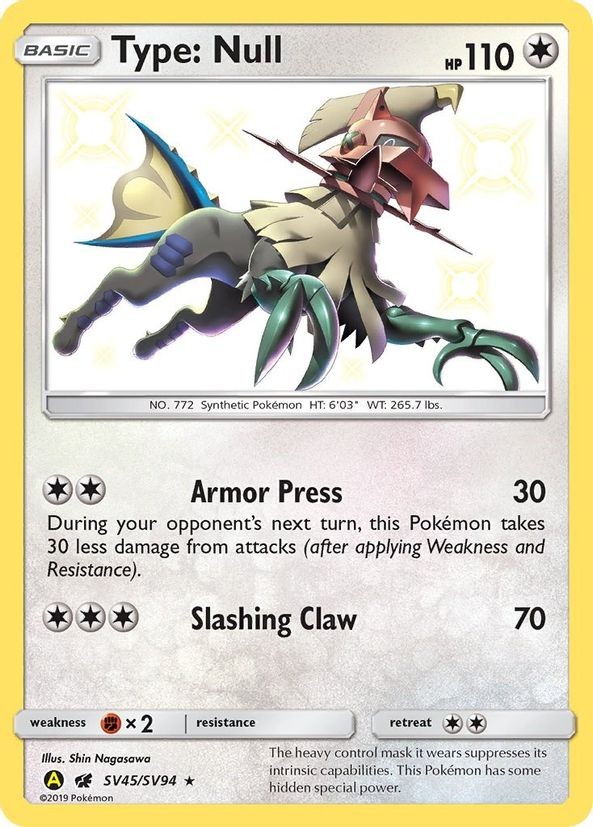 Type Null - SV45/SV94 - Pokemon Hidden Fates Sun & Moon Shiny Rare Card NM