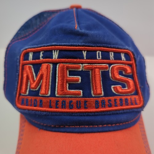 New York Mets Hat Cap Snapback 47 Brand MLB Mesh Blue Trucker Adjustable - Picture 2 of 16