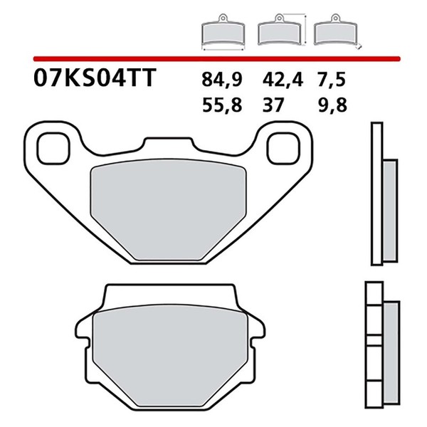 Brembo Hinteres BREMSBELAGE-KIT FUR HM CRE F Baja 4T 125 11-16-COD.07KS04TT-image