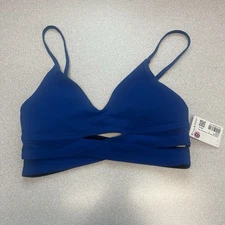 NWT Lululemon V-Neck Crossover Underband Bra Women’s Size 6 Blue