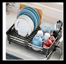 Extra Large Dish Drying Rack Expandable for Kitchen Counter Anti-Rust - NIB