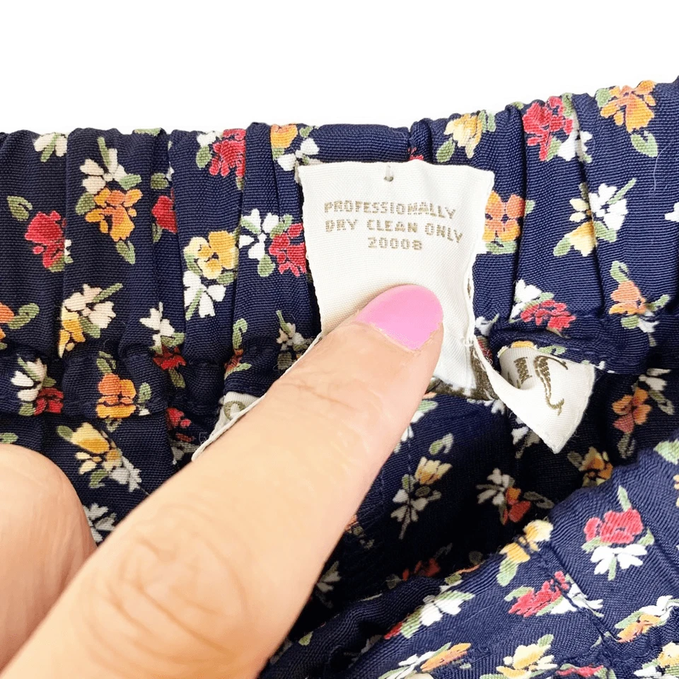 Pantalones Cortos Banana Republic Vintage Años 90 Rayón Volantes Azul Marino Floral Para Mujer’s S Foto 4 de 4