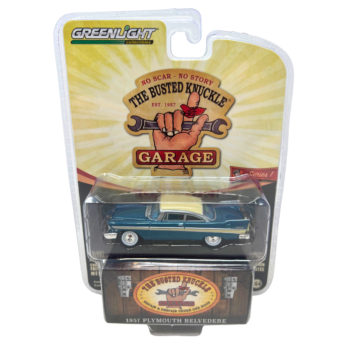 Greenlight The Busted Knuckle Garage 1957 Plymouth Belvedere 1:64
