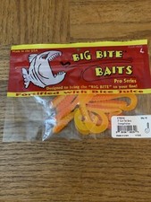 Big Bite Baits Curl Tail Grub Orange Yellow