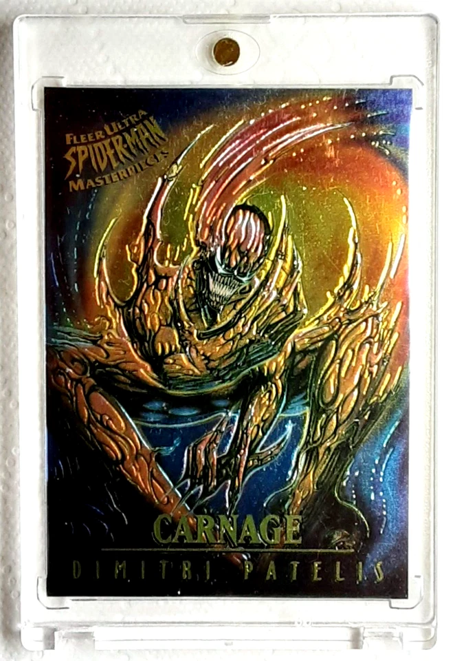 1995 Fleer Ultra Spider-Man Masterpieces ERROR Chromium CARD 3 CARNAGE - Image 2 of 4