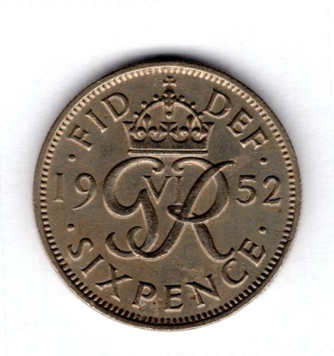 Great Britain, George VI, Sixpence, 1952. DY17759