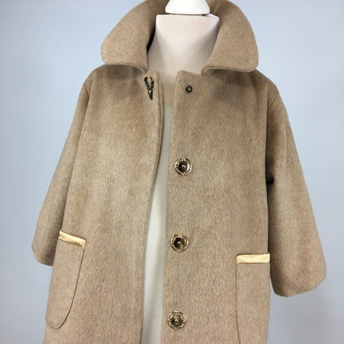 Abrigo de tweed marrón hecho a mano para niña. Talla: 3 - 10 años - Imagen 8 de 12