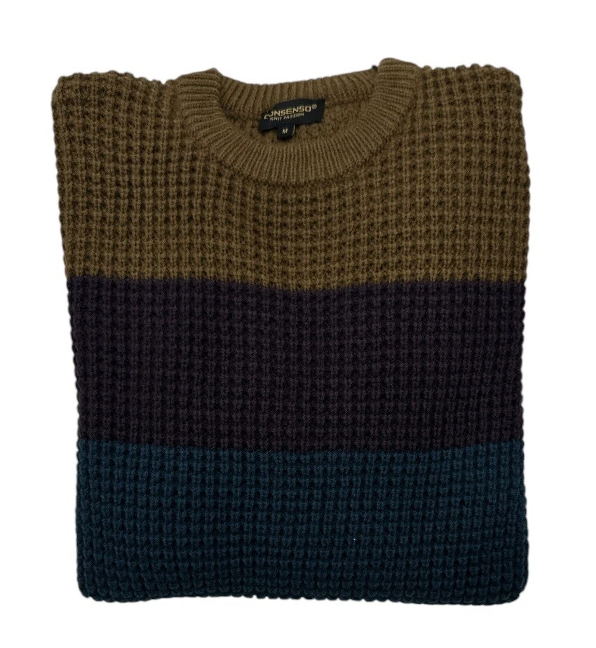 Maglione Uomo CONSENSO Misto Lana Girogola Pesante Fantasia PULLOVER INVERNALE - Immagine 2 di 4