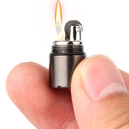 Smallest Lighter Compact Key Chain Capsule Gasoline Kerosene Micro Mini Smoke - Picture 1 of 9