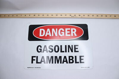 SignMission Danger Gasoline Flammable Sign Aluminum 14'' x 10''
