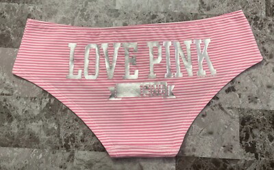 NWT VICTORIA'S SECRET PINK S STRIPE SILVER LOGO VINTAGE RARE NWT VICTORIA'S SECRET PINK S STRIPE SILVER LOGO VINTAGE RARE