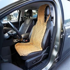 Zone Tech Beaded Seat Cover - Natural Wooden Beads Seat Cushion for Cars (beige)