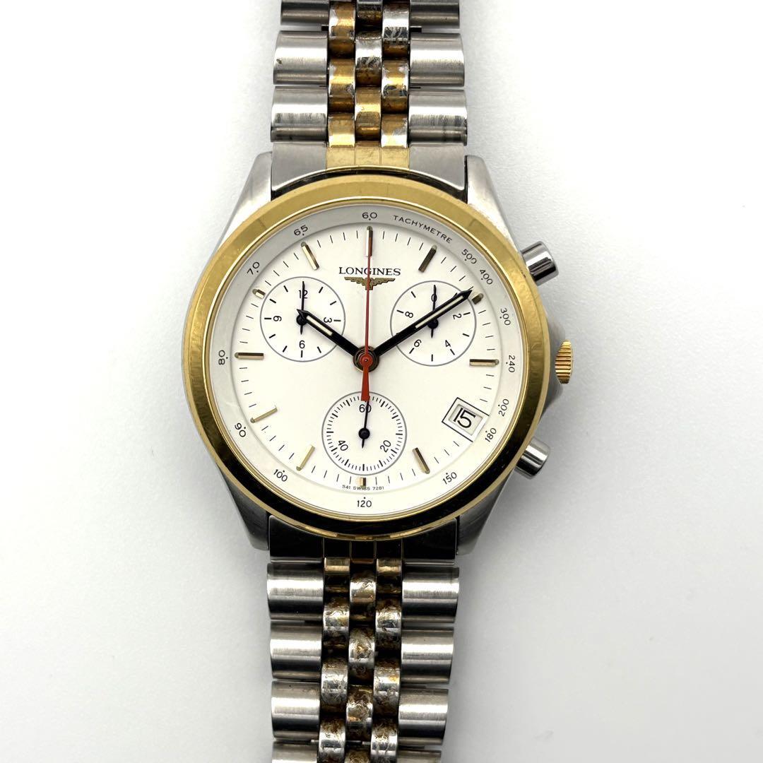 未使用品】ロンジンLONGINESフラッグシップ逆パンダ7281クロノグラフ