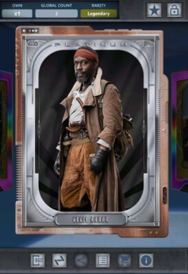 Star Wars Card Trader - Legendary Bronze Gilded Platinum Clem Andor 3cc