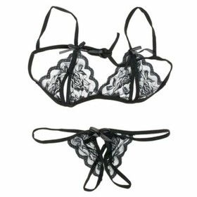 Women Sexy Lingerie Nightwear Sleepwear Babydoll Lace Bra G-string Underwear Set