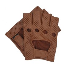 Men's Leather Fingerless Gloves Mittens for sale