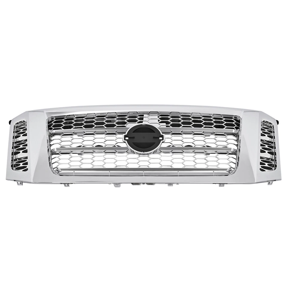 Parachoques delantero cromado para Nissan Titan XD 2017-2019 parrilla superior estilo de fábrica Foto 2 de 4