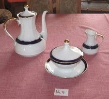 Porzellan Set/Kaffeek..-Milchk..-Zuckerd../Edelstein B../Echt Kobolt/Neuw../Nr.4