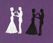 BRIDE and GROOM  6 wedding die cuts scrapbook cards