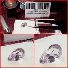 Kunzita natural talla Pera Rosa claro 1.91 Cts.