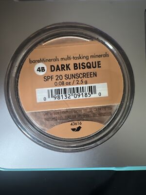 Sealed New bareMinerals Foundation SPF 15 Sunscreen 4B DARK BISQUE .08OZ/2.5G