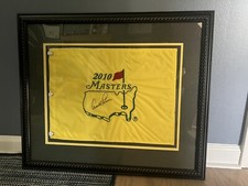 RARE - 2010 Arnold Palmer Autographed Framed Masters Pinflag