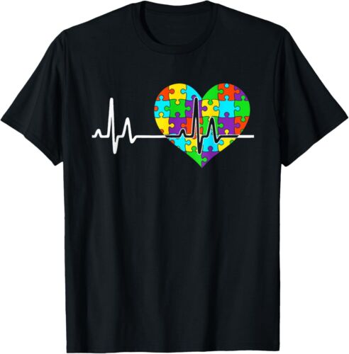 Love Heart Puzzle acceptance Men Women kids autism awareness T-Shirt