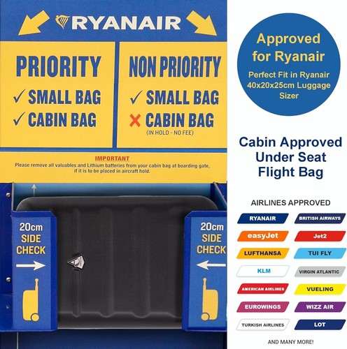 Ryanair Cabin Suitcase 40x20x25 Hard Shell Hand Luggage Underseat Bag 40x20x25cm - Picture 5 of 7