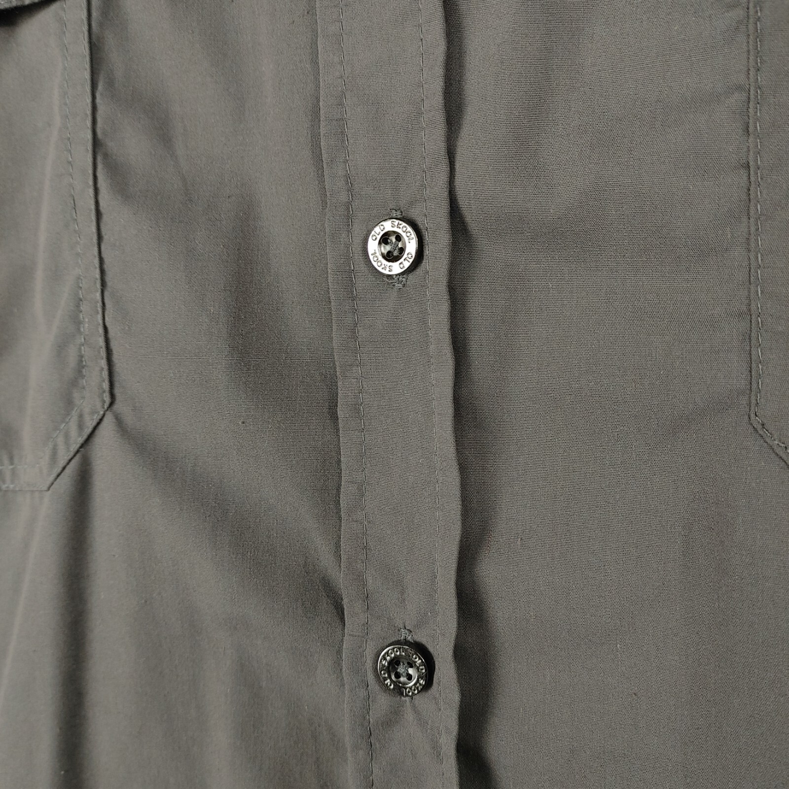 Old Skool Men's 4XL Button Up Short Sleeve Shirt Gray eBay