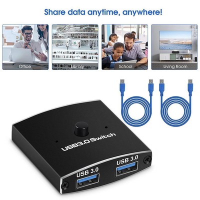 USB 3.0 Switch Selector KVM Switch 5Gbps 2-in-1 Out 3.0 USB Two-Way Sharer HOTS