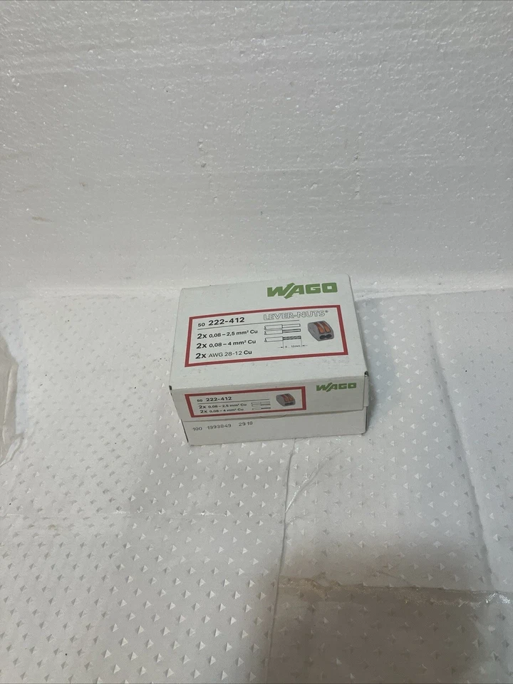 GENUINE WAGO two ports lever nuts 222-412 cage clamp new in box 50-PCS - Image 2 of 4