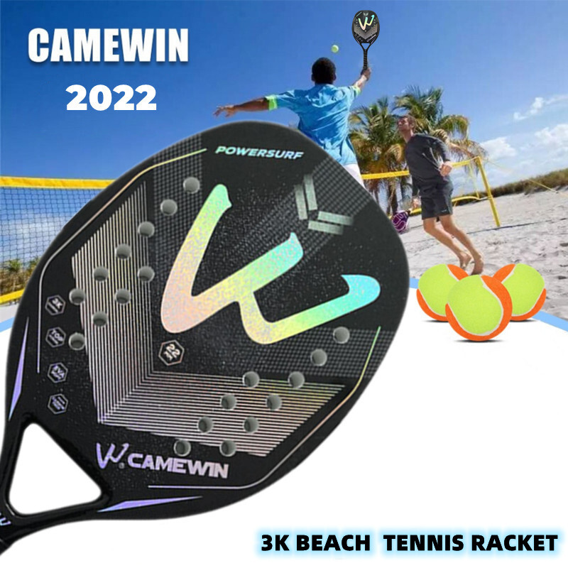 Raquette De Tennis De Plage CAMEWIN 3K Fibre De Carbone - Adulte - Surface Rugueuse