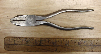 Old Used Tools,Vintage Eclipse USA 6-5/16'' Linesman Pliers,1/2'' Jaws,XLINT Steel