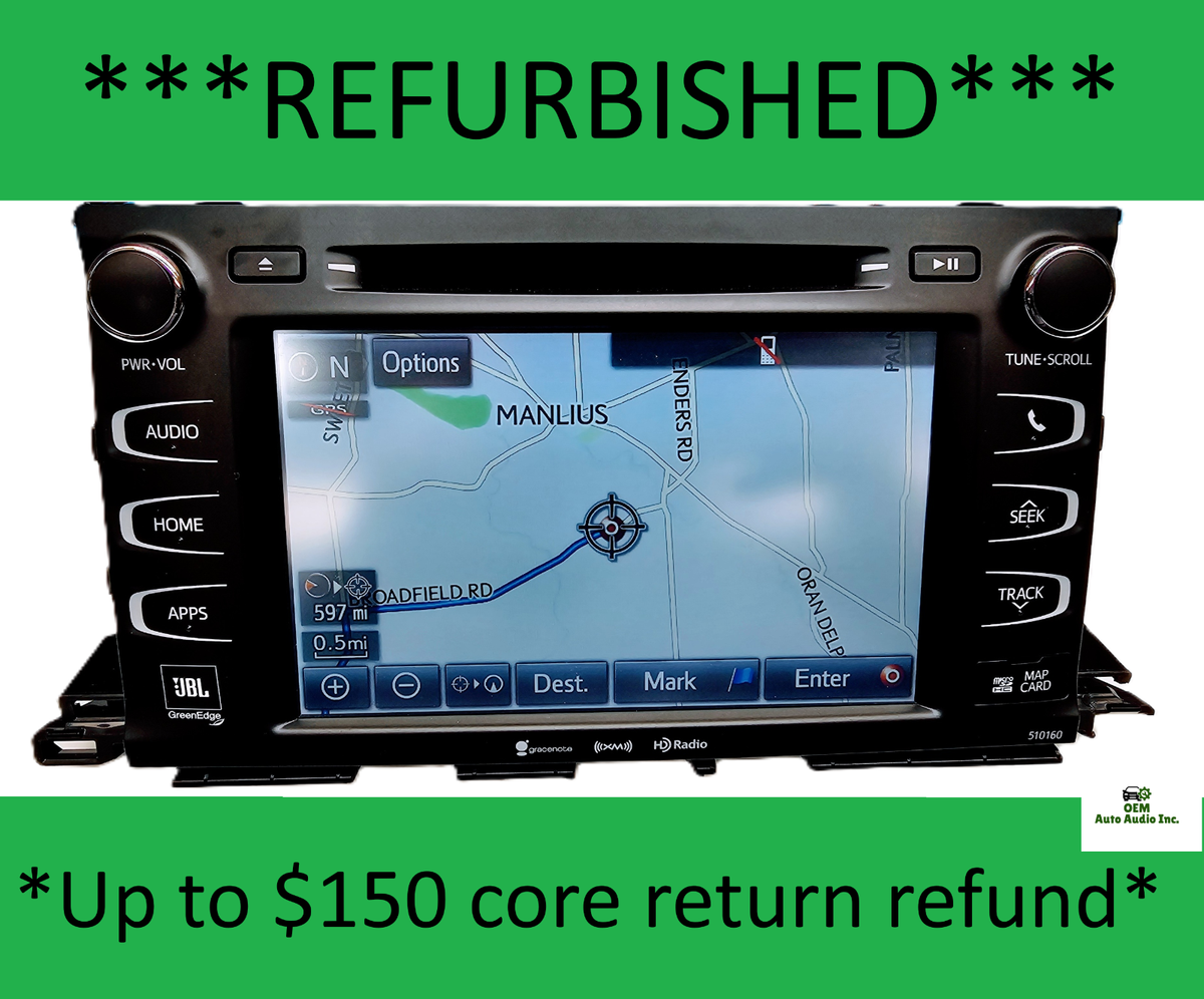 2014-2019 Toyota Highlander Navigation JBL radio 86100-0E281 51060