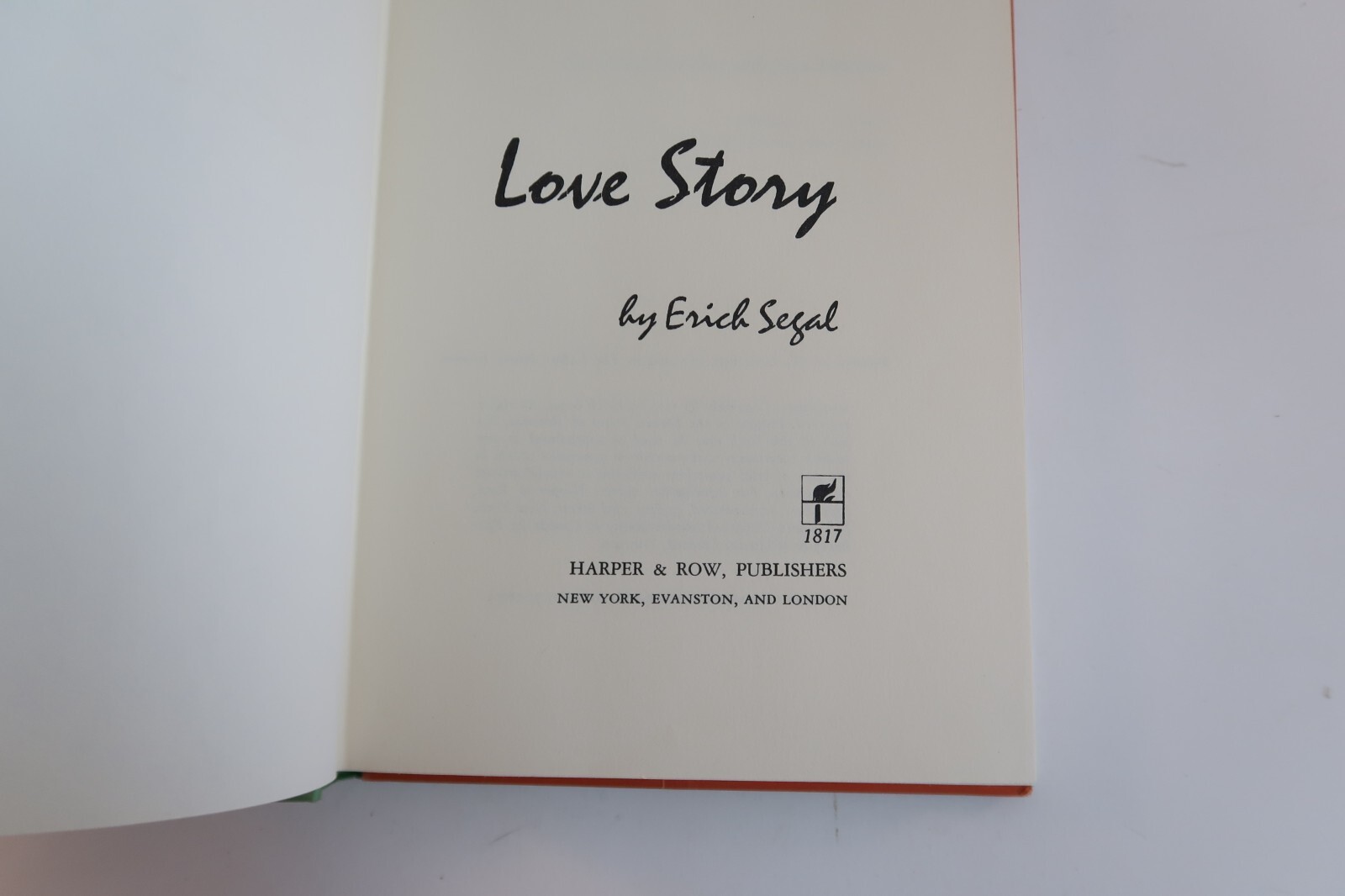 FILA Love Story by Erich Segal Vintage Hardcover Book 1970 Harper & Row w Dust Jacket