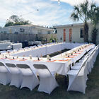 100 Pcs White Polyester Spandex Chair Covers Stretch Slipcover for Wedding Party