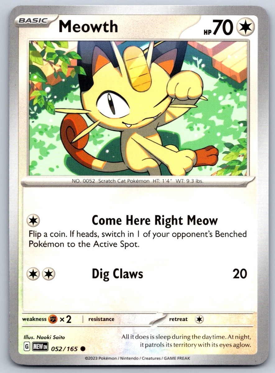 ポケモンカード Meowth 50 HP 未開封！ ポケモンカード Meowth 50 HP